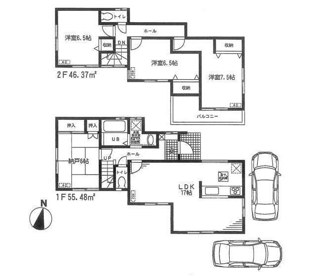 Floor plan. 52,700,000 yen, 4LDK, Land area 131.35 sq m , Building area 101.85 sq m