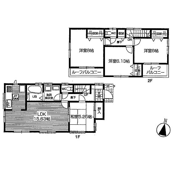 Floor plan. 28.8 million yen, 4LDK, Land area 125 sq m , Building area 96.46 sq m