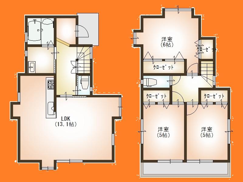 Floor plan. 23.8 million yen, 3LDK, Land area 90.74 sq m , Building area 71.89 sq m Floor
