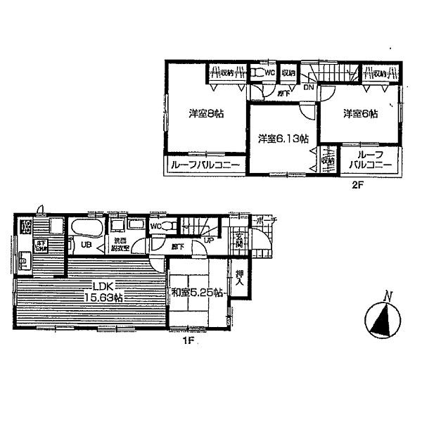 Floor plan. 28.8 million yen, 4LDK, Land area 125 sq m , Building area 96.46 sq m