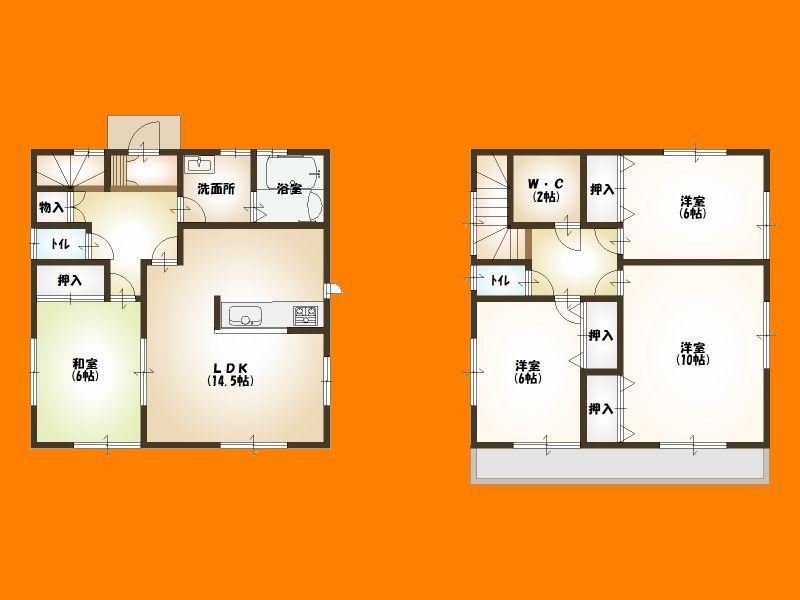 Floor plan. (3 Building), Price 25,800,000 yen, 4LDK, Land area 132.33 sq m , Building area 105.98 sq m