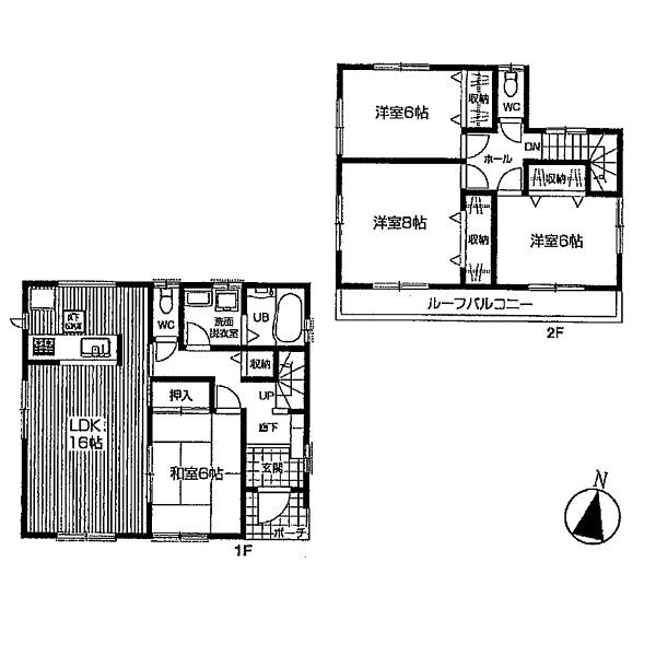 Floor plan. 26,800,000 yen, 4LDK, Land area 133.04 sq m , Building area 104.33 sq m