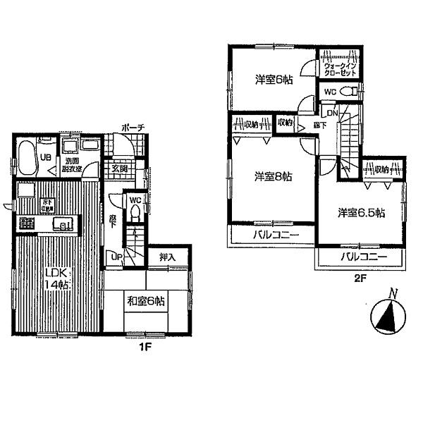 Floor plan. 28.8 million yen, 4LDK, Land area 122 sq m , Building area 97.7 sq m