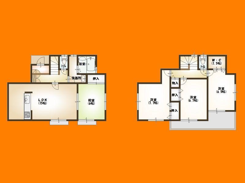 Floor plan. 23.8 million yen, 4LDK, Land area 191.19 sq m , Building area 99.36 sq m 2 Building floor plan