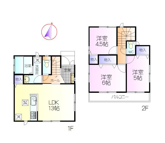 Floor plan. (D Building), Price 37,800,000 yen, 3LDK, Land area 90.32 sq m , Building area 71.31 sq m