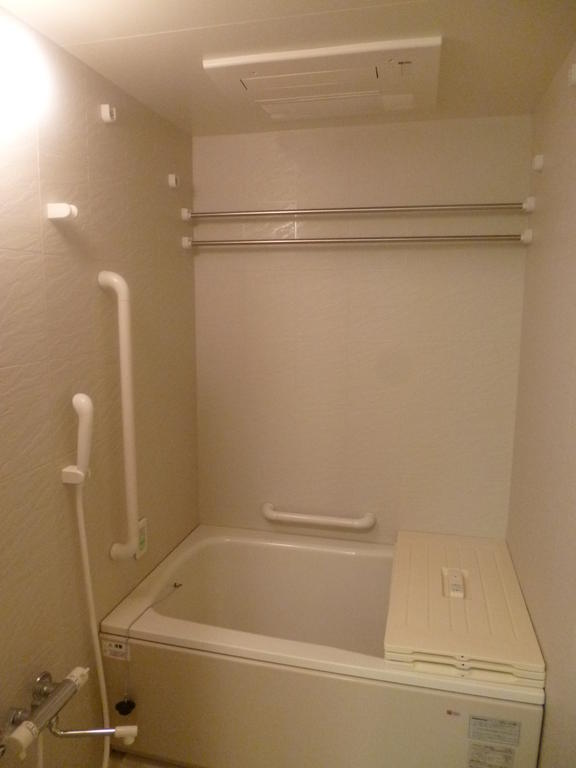 Bath. Bright bathroom. With bathroom ventilation dryer