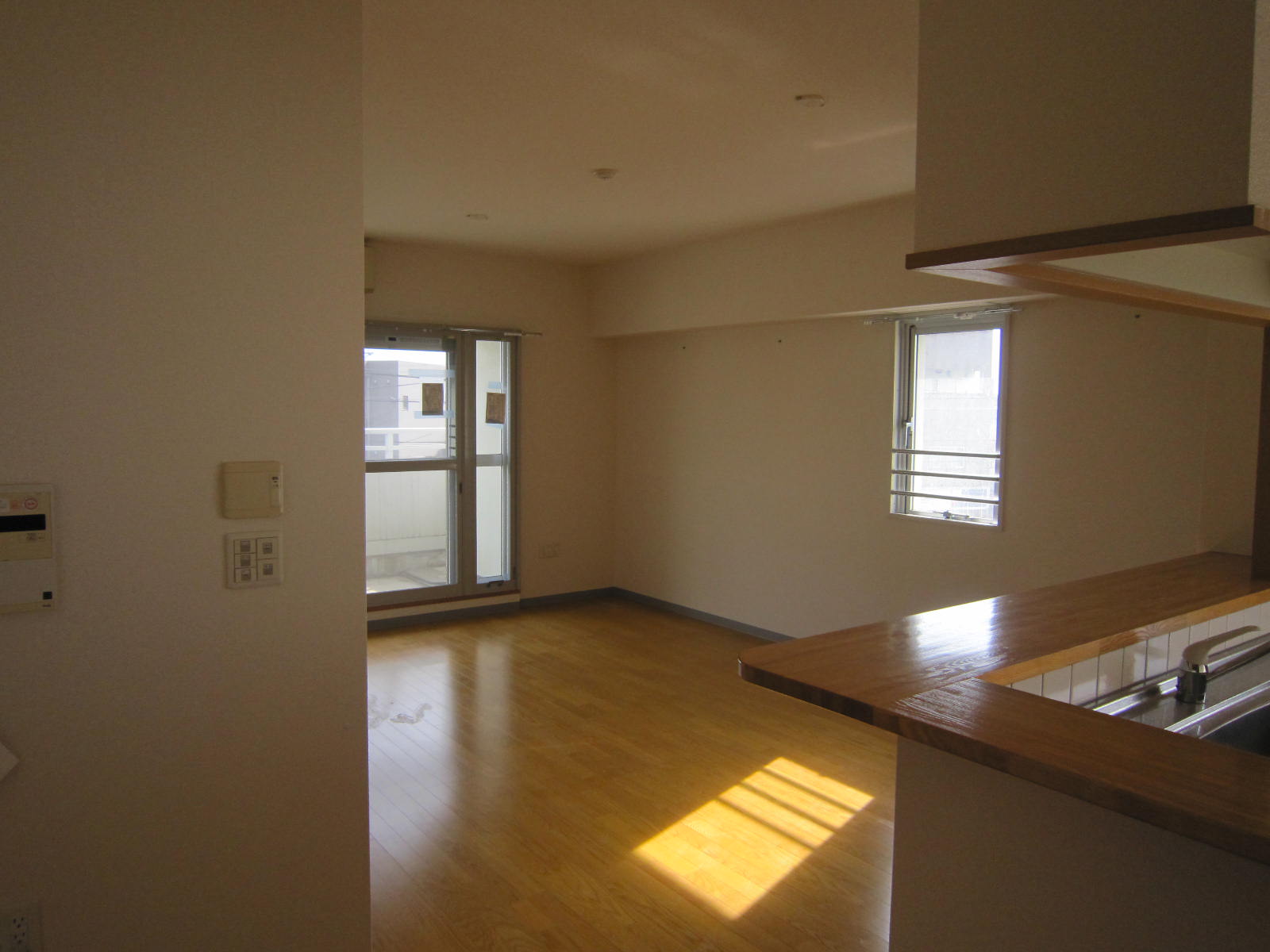 Living and room. Bright living room of the two-sided lighting