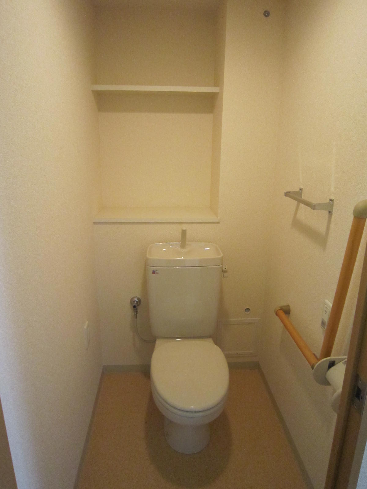 Toilet. Toilet in hand with sliding