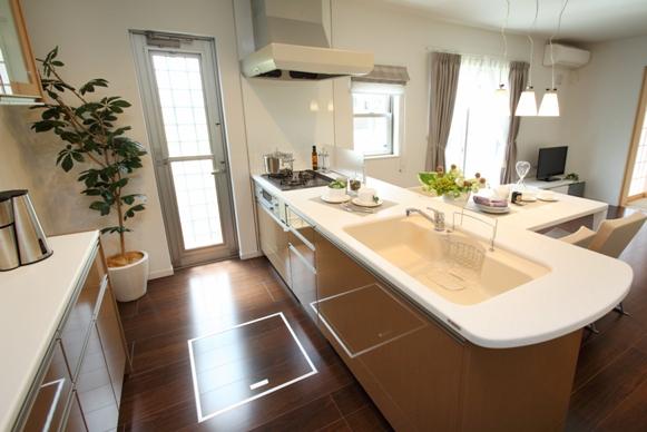 Kitchen. Face-to-face counter kitchen kitchen cuisine can be while enjoying the conversation (April 2013) Shooting