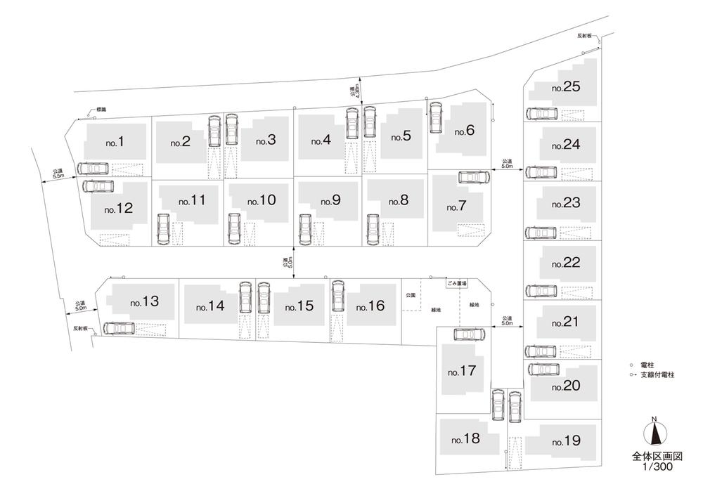 The entire compartment Figure. Facing the whole compartment Figure 5m public road grounds 112 sq m more than, South-facing 3LDK ~ 4LDK plan. Also dwelling unit capable of two car space. Please consult those who wish the large compartment (deadline Yes, Paid)