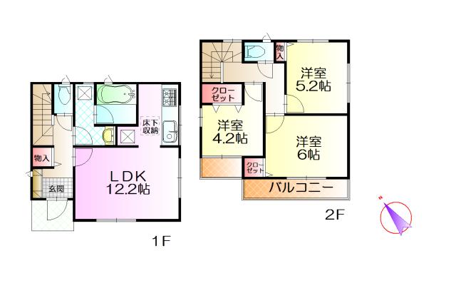 Floor plan. 32,800,000 yen, 3LDK, Land area 89.73 sq m , Building area 70.46 sq m
