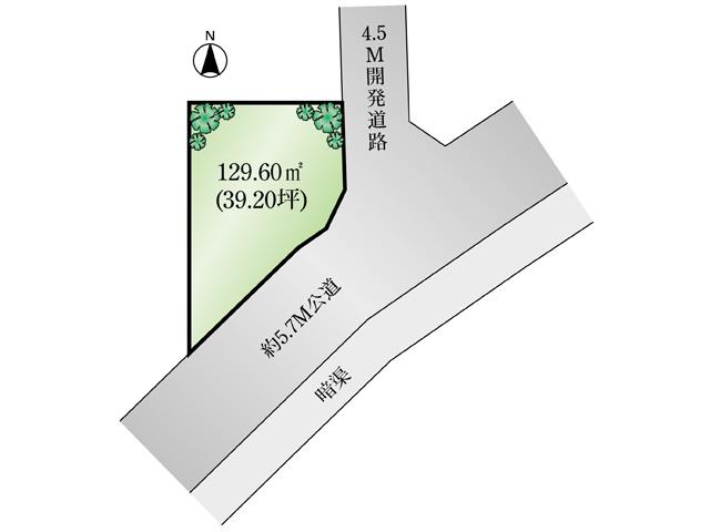 Compartment figure. Land price 33,800,000 yen, Land area 129.6 sq m Nishitokyo Kitamachi 5-chome compartment view