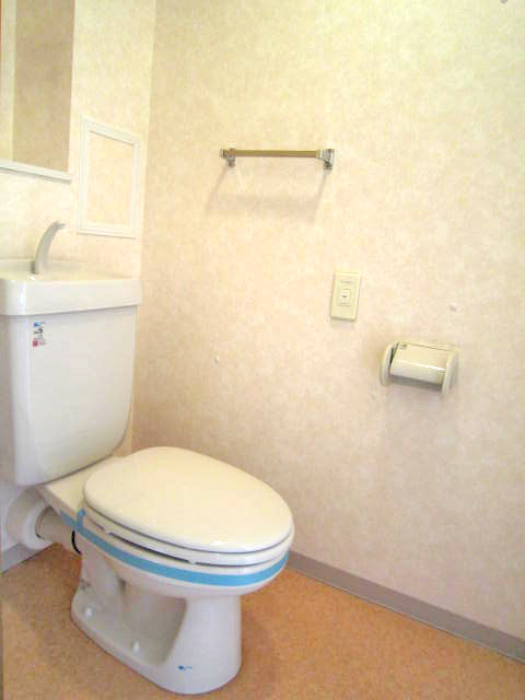 Toilet. With over towel