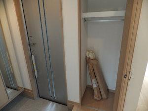 Entrance. Entrance next to the storage