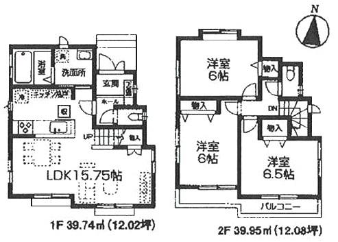 Floor plan. (C Building), Price 39,800,000 yen, 3LDK, Land area 100 sq m , Building area 79.69 sq m