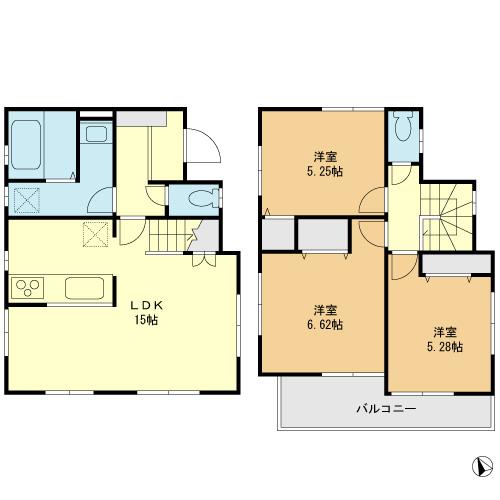 Floor plan. 42,800,000 yen, 3LDK, Land area 96.58 sq m , Building area 77.21 sq m floor plan