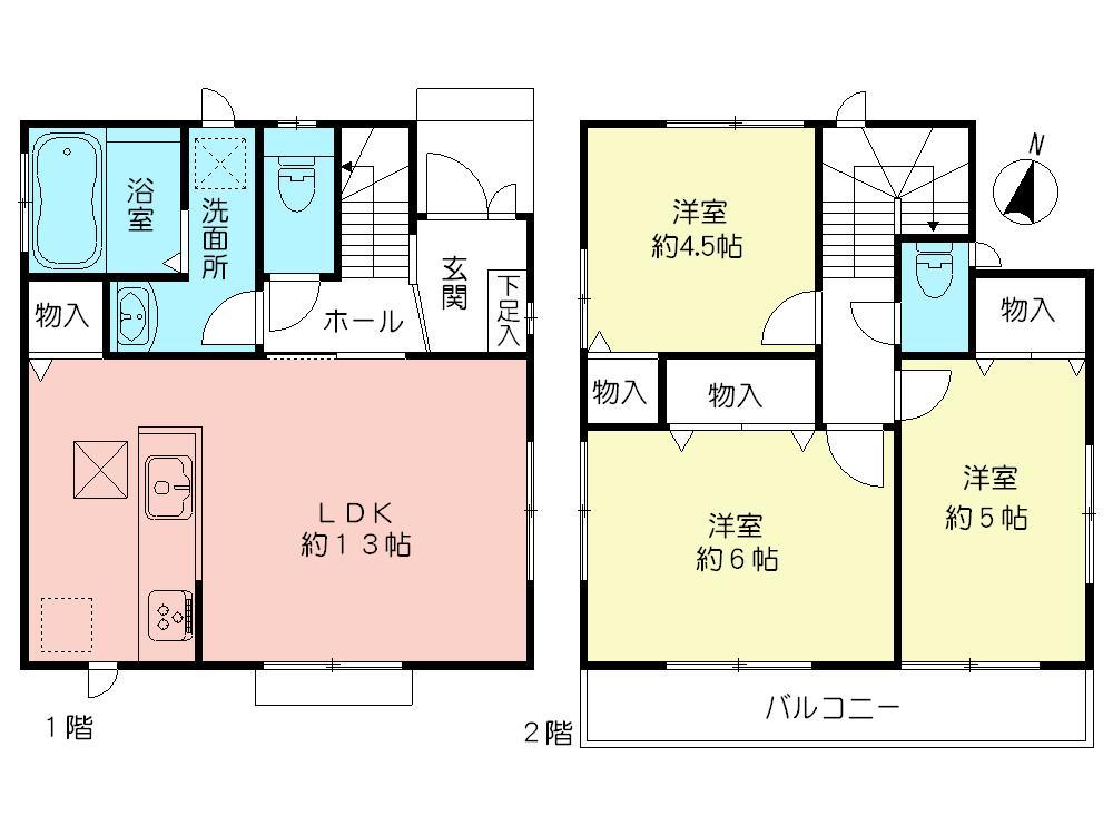 Floor plan. (D Building), Price 37,800,000 yen, 3LDK, Land area 90.32 sq m , Building area 71.31 sq m