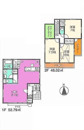 Floor plan. 50,800,000 yen, 3LDK, Land area 110.04 sq m , Building area 100.81 sq m