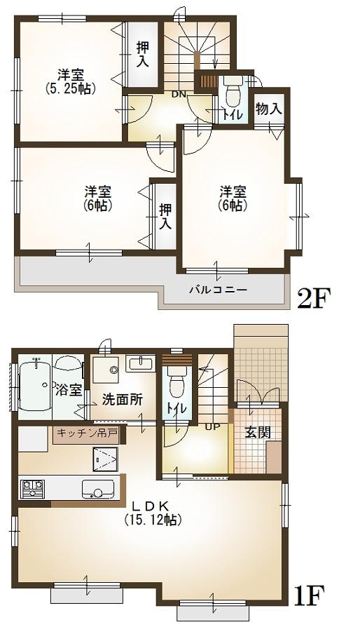 Floor plan. 38,800,000 yen, 3LDK, Land area 100 sq m , Building area 79.28 sq m
