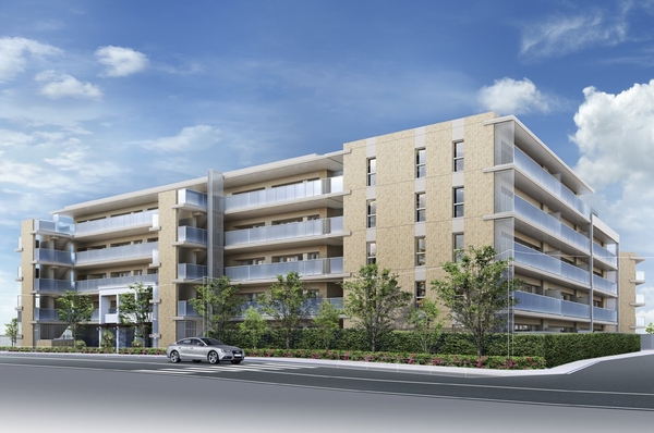 Building appearance (Rendering). Rendering of me ・ Image illustration which was drawn on the basis of the drawings of the planning stage, In fact a slightly different. Various instrument ・ Piping ・ Material, and the like, and a utility pole ・ Overhead line ・ Signs, etc. has been partially omitted and simplified. It should be noted, Planting does not indicate the status of a particular season. Tree species are subject to change part. Also Rendering at the time of completion ・ It does not grow as much as image illustration