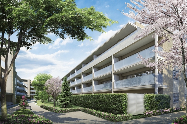 Community garden located on the site center (Rendering). A walking path the image of a method of historical gardens this courtyard, Petting space in the fresh green. The other on-site, Place the symbol gardens and cherry Street. Also has South Garden who left the maple of the existing trees to adjacent land (the offer park) is provided