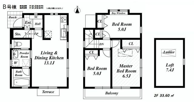Floor plan. (A Building), Price 31,800,000 yen, 3LDK, Land area 67.23 sq m , Building area 67.2 sq m