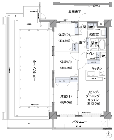 Floor: 3LDK, occupied area: 59.37 sq m