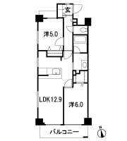 Floor: 2LDK, the area occupied: 55.1 sq m