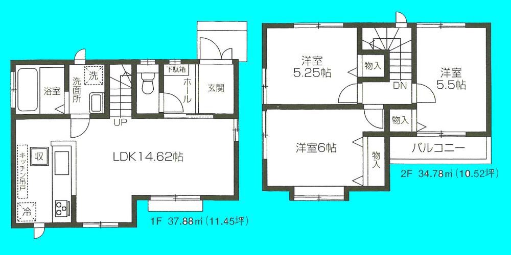 Floor plan. (B), Price 33,800,000 yen, 3LDK, Land area 102.45 sq m , Building area 72.66 sq m