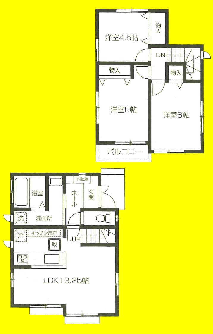 Floor plan. (A), Price 32,800,000 yen, 3LDK, Land area 95.51 sq m , Building area 72.04 sq m