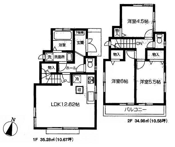 Floor plan. (C Building), Price 34,800,000 yen, 3LDK, Land area 88.26 sq m , Building area 70.26 sq m