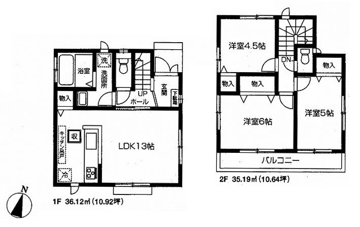 Floor plan. (D Building), Price 37,800,000 yen, 3LDK, Land area 90.32 sq m , Building area 71.31 sq m