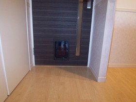 Entrance.  [Separate reference photograph] Pet doorway