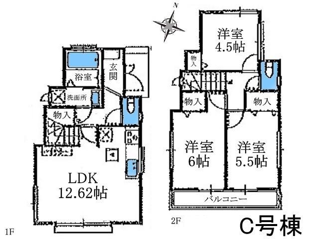 Floor plan. 34,800,000 yen, 3LDK, Land area 88.26 sq m , Building area 70.26 sq m Nishitokyo Kitahara-cho 1-chome, floor plan C Building