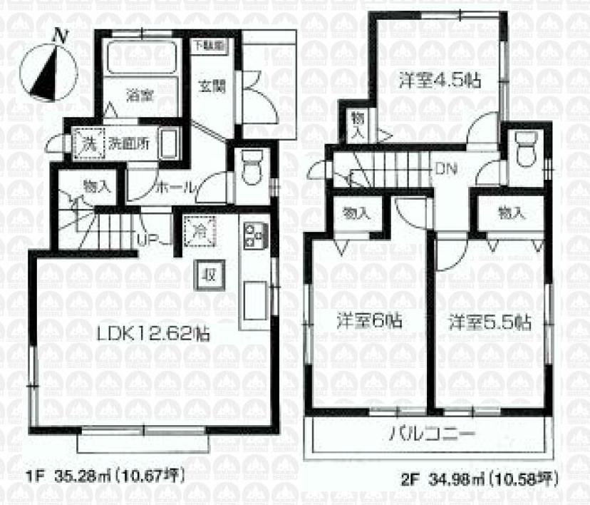 Floor plan. (C Building), Price 34,800,000 yen, 3LDK, Land area 88.26 sq m , Building area 70.26 sq m