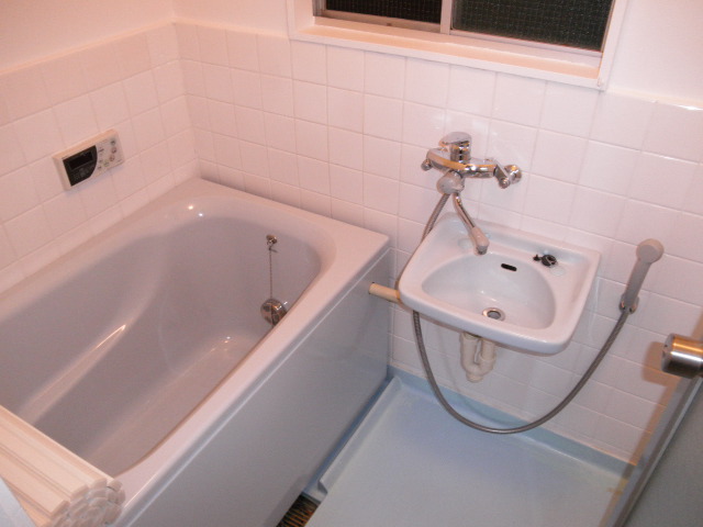 Washroom. Wash basin with a shower, This is useful ~