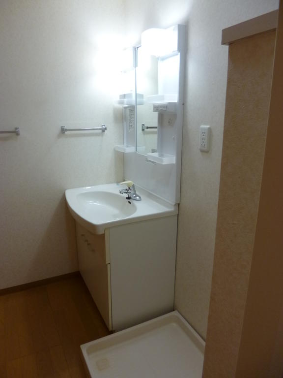 Washroom. Bright washbasin