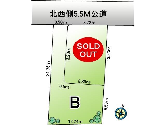 The entire compartment Figure. Nishitokyo Hibarigaoka 1-chome No. B land Compartment Figure