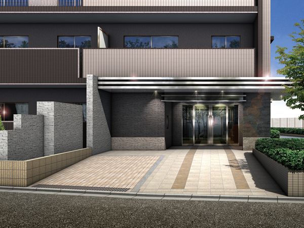 Shared facilities.  [Entrance Rendering] Roof with enhanced design properties will not let more highlights the presence. Consideration of the safety to the entrance hall from the gentle slope of Fusha separation. Is Seiga space to switch between dynamic and static, Gently celebrates your return.