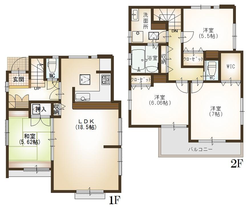 Floor plan. 49,800,000 yen, 4LDK, Land area 128.42 sq m , Building area 98.82 sq m