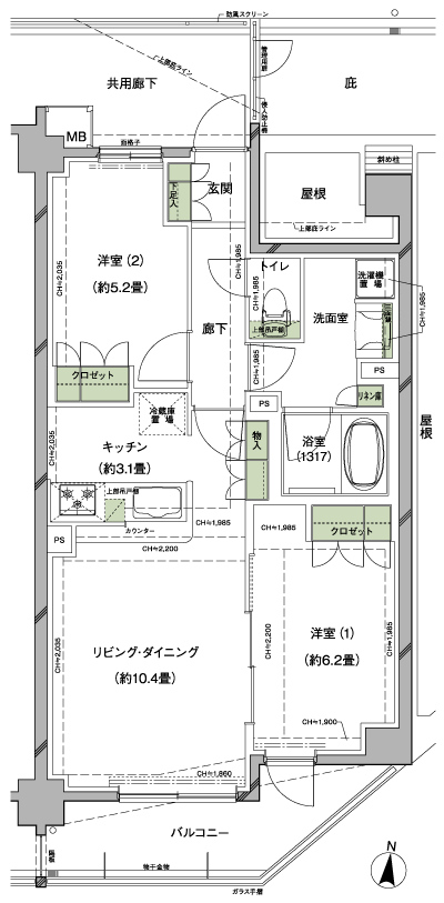 Floor: 2LDK, occupied area: 58.19 sq m, Price: 35,700,000 yen, now on sale