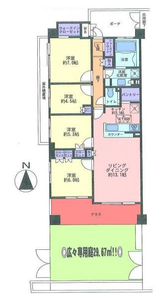 Floor plan. 4LDK, Price 37,800,000 yen, Occupied area 88.35 sq m