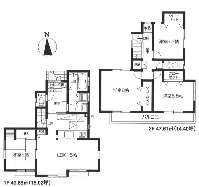 Floor plan. 47,800,000 yen, 4LDK, Land area 127.41 sq m , Building area 97.29 sq m