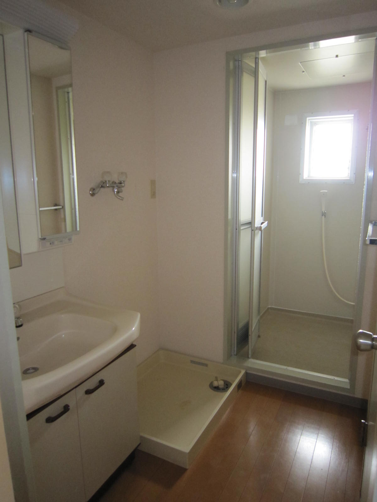 Washroom. Bathroom vanity, Washing machine Storage.