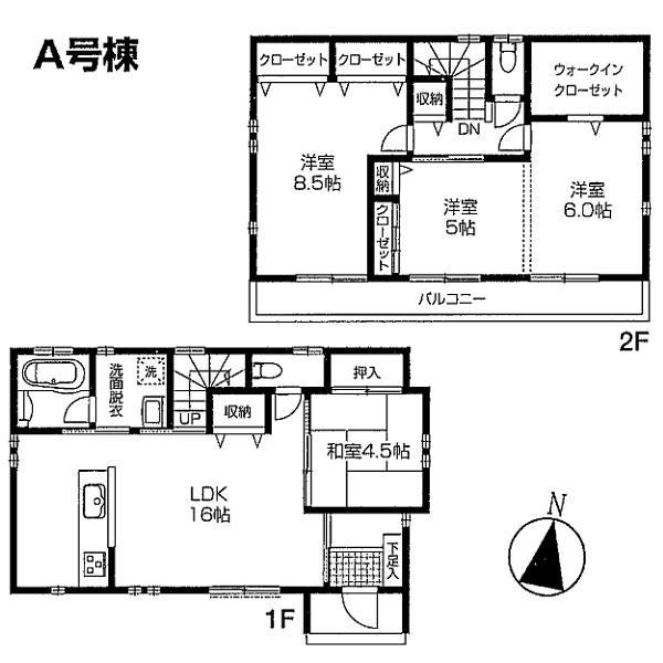 Floor plan. 32,800,000 yen, 4LDK, Land area 185.39 sq m , Building area 100.38 sq m