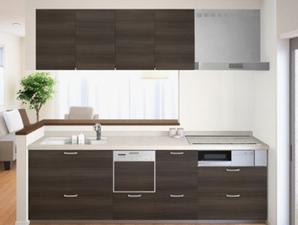 The kitchen is adopted artificial marble top (1 Building and the same specifications). IH cooking heater, Dish washing and drying machine, Sliding floor container is standard specification