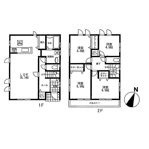 Floor plan. 30,800,000 yen, 4LDK, Land area 130.65 sq m , Building area 102.68 sq m
