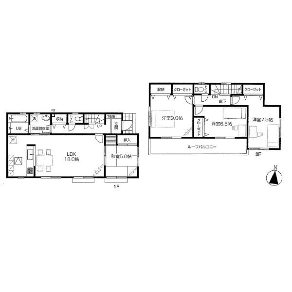 Floor plan. 26,300,000 yen, 4LDK, Land area 195.4 sq m , Building area 106.81 sq m