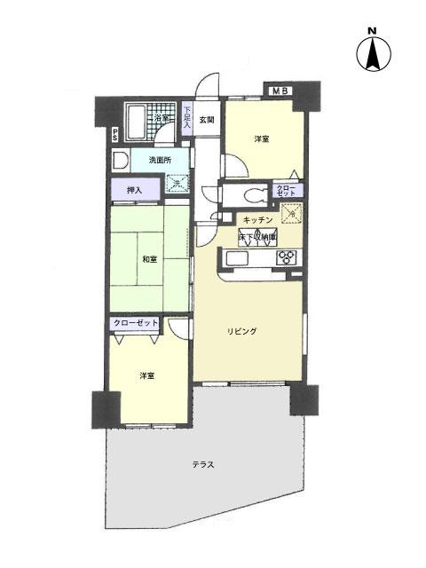 Floor plan. 3LDK, Price 11.9 million yen, Occupied area 62.24 sq m