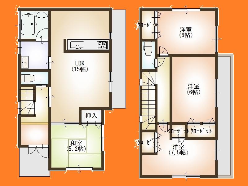 Floor plan. 27,800,000 yen, 4LDK, Land area 123 sq m , Building area 95.84 sq m Floor
